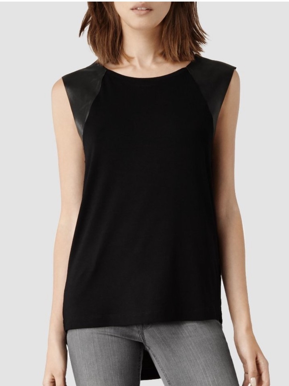 All Saints Aleinor Leather Tanktop